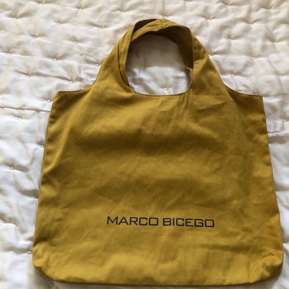 Marco Bicego Cotton Canvas Tote Mustard Color Very Good Used Condition - Picture 1 of 6